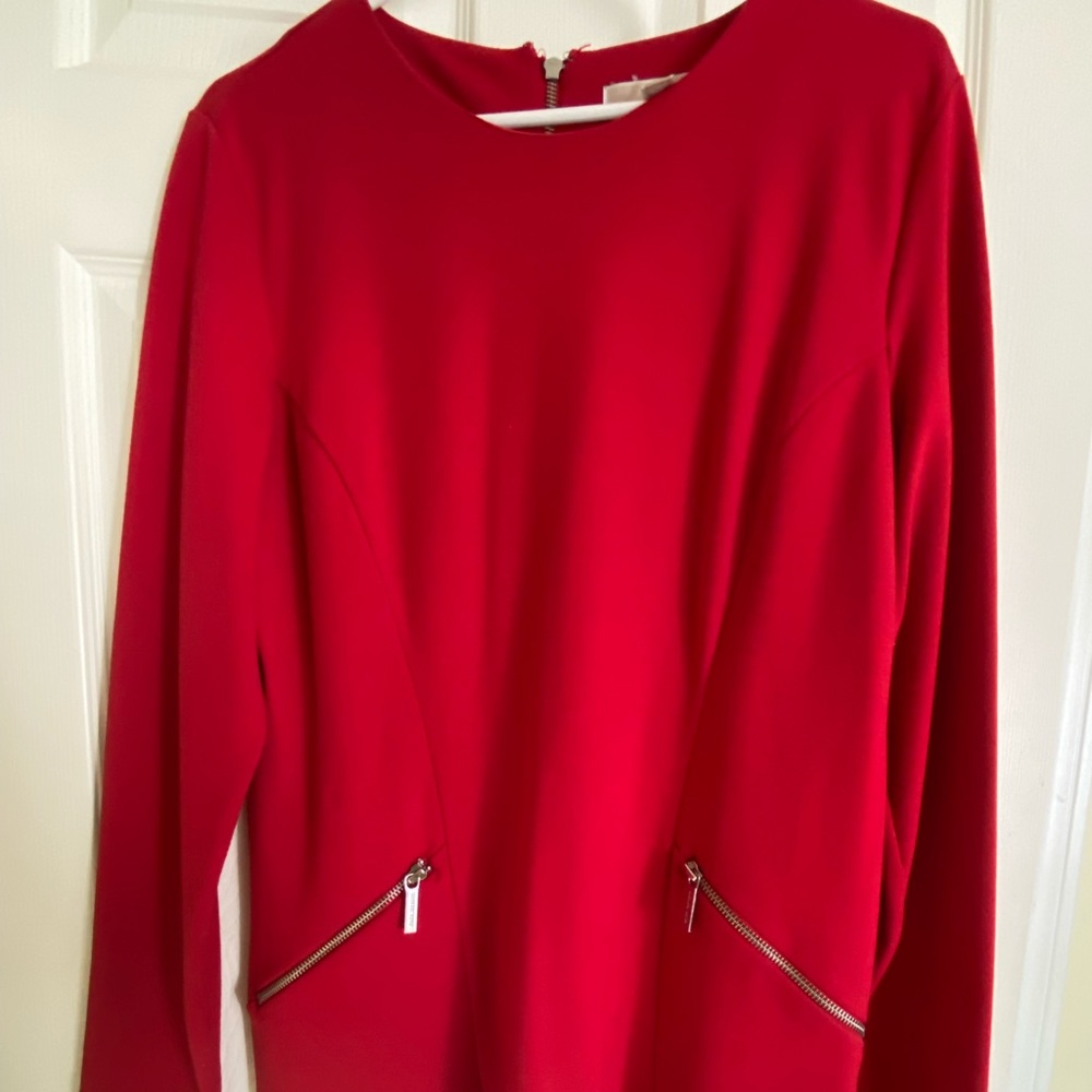 Michael Kors Red Long Sleeve Dress
